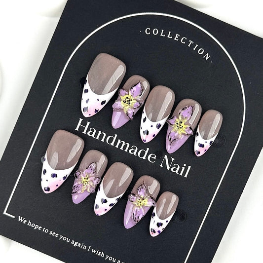 AF2630-Mocha Dot Garden nails